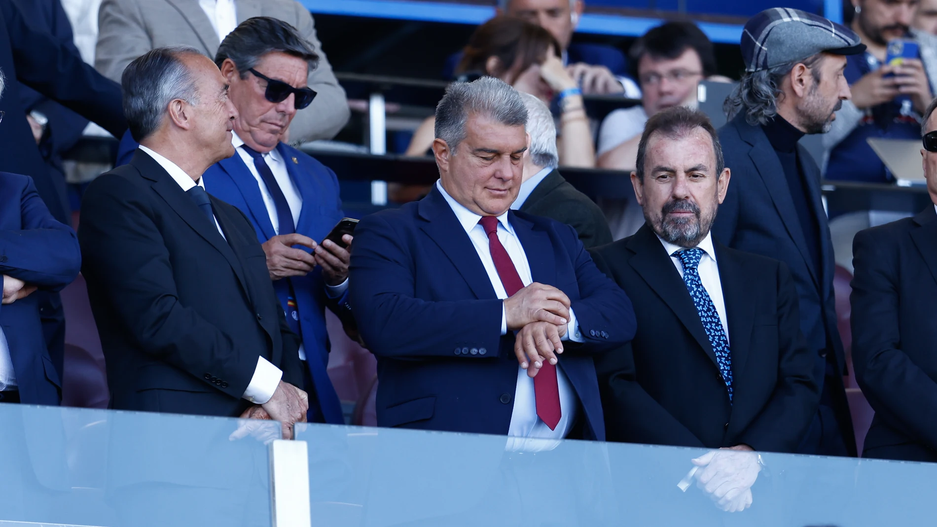 Joan Laporta, en el palco del Getafe