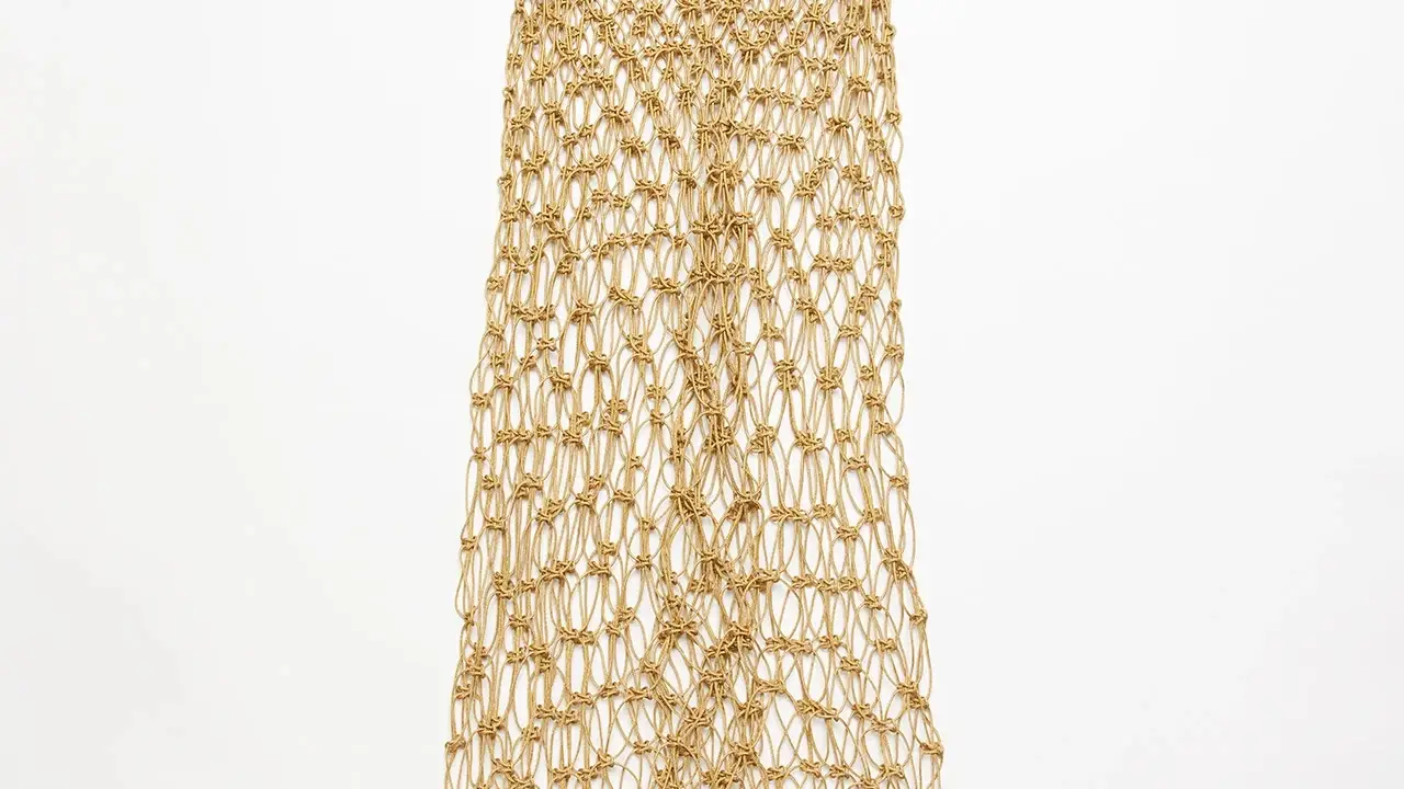 Vestido macramé en dorado
