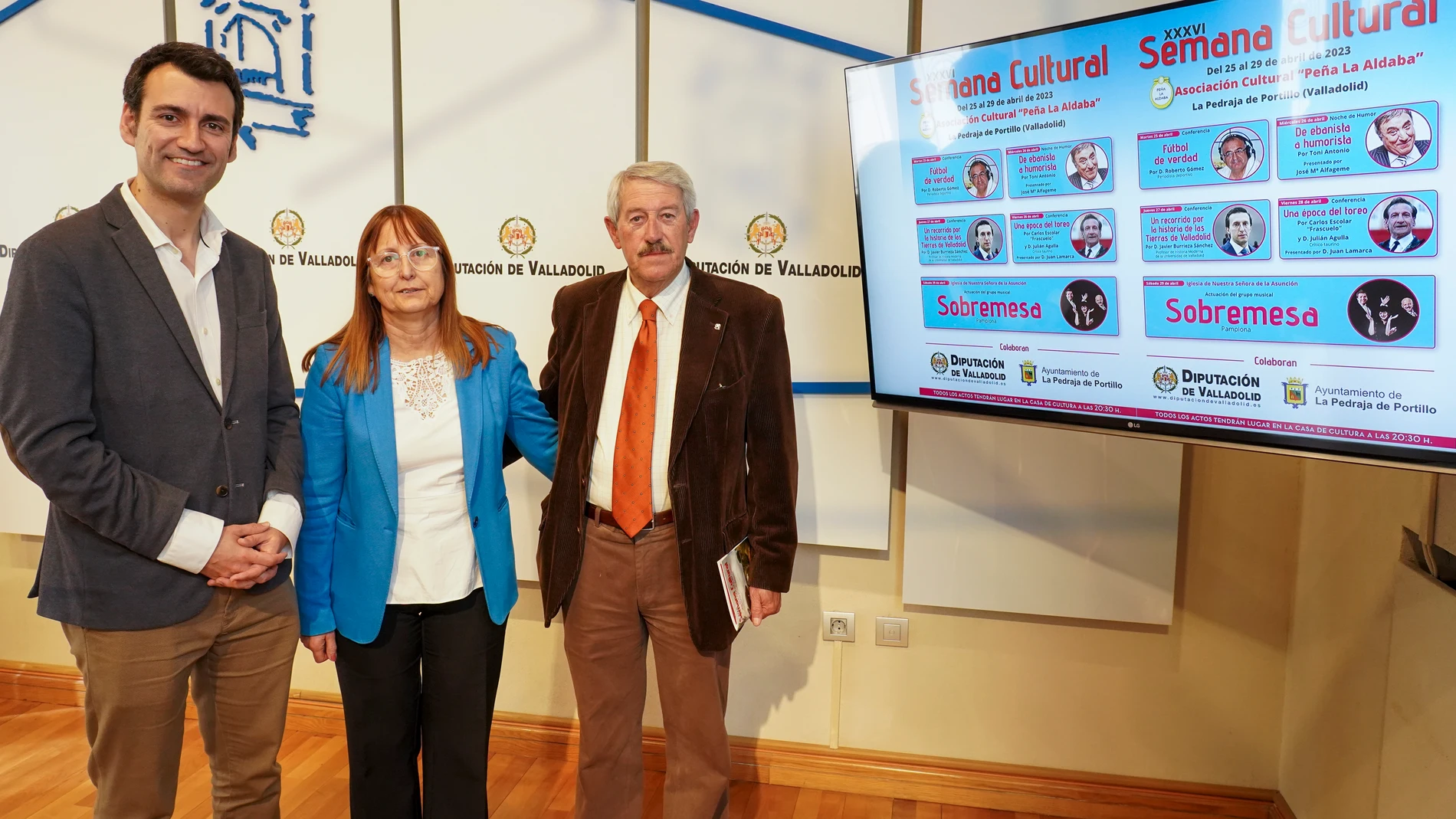 Aurelio Martín junto a Henar González y David Esteban