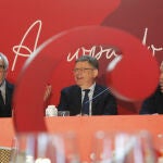 Jesús Navarro, Ximo Puig y Carlos Baño ayer en la conferencia del president.