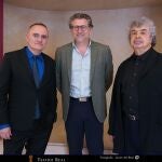 Joan Matabosch (director artístico del Teatro Real), Andreas Schager (tenor, intérprete de Tristán) y Semyon Bychkov (director musical)