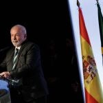 El presidente de Brasil, Lula da Silva, en la Casa de América de Madrid