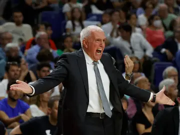 Zeljko Obradovic, en un partido con el Partizán Zeljko Obradovic, en un partido con el Partizán