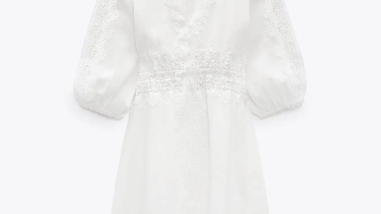 Vestido corto ramio