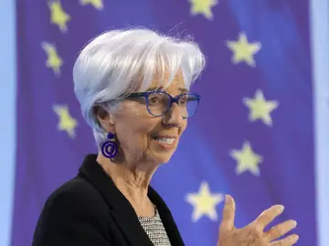 Frankfurt Am Main (Germany), 04/05/2023.- European Central Bank (ECB) President Christine Lagarde addresses a press conference following the meeting of the ECB Governing Council in Frankfurt am Main, Germany, 04 May 2023. (Alemania) Frankfurt Am Main (Germany), 04/05/2023.- European Central Bank (ECB) President Christine Lagarde addresses a press conference following the meeting of the ECB Governing Council in Frankfurt am Main, Germany, 04 May 2023. (Alemania)