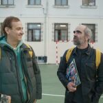 El actor acompañó al presentador en su primera vuelta al cole