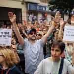 Concentración de funcionarios de la administración de Justicia frente al Ministerio