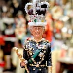 Figurine of British King Charles III in Naples