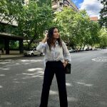 Vicky Martín Berrocal con pantalones de Massimo Dutti. 