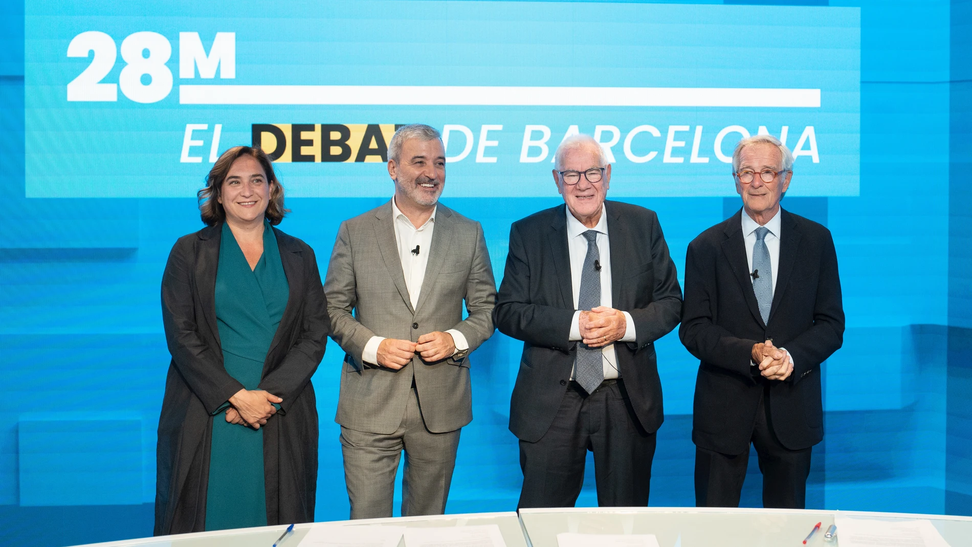 28M.- Colau, Collboni, Maragall y Trias intercambian reproches sobre la nueva Ley de Vivienda en un debate electoral