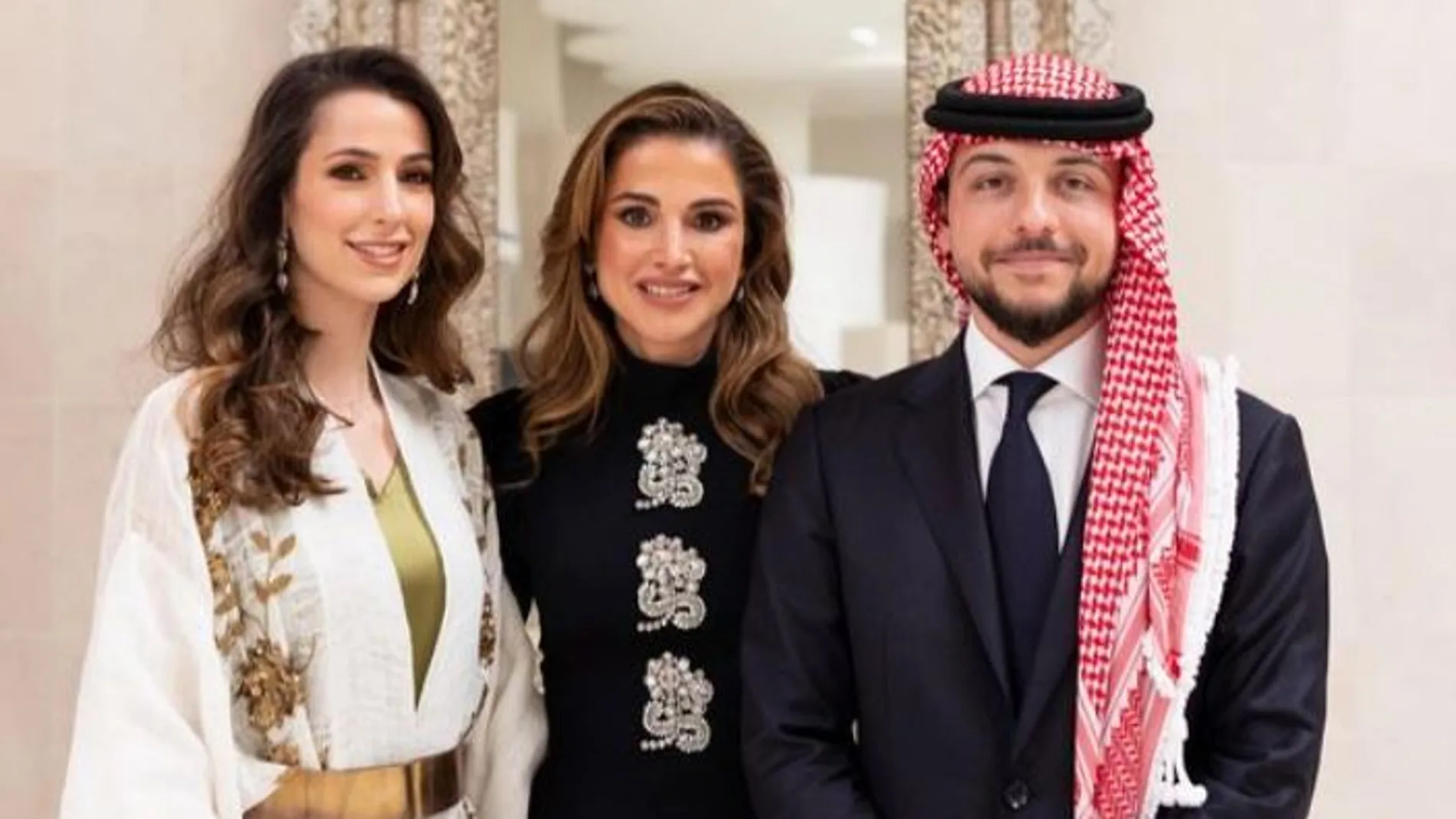 Rania de Jordania y el príncipe Hussein
