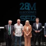 Héctor Illueca (UP), Carlos Flores (Vox), Joan Baldoví (Compromís), Mamen Peris (Cs), Carlos Mazón (PP) y Ximo Puig (PSPV)