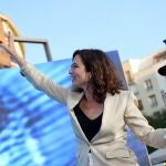 Ayuso, en el acto del arranque de la campaña electoral ayer en Felipe II