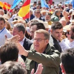 Feijóo en un mitin del PP en Getafe.