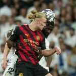 Haaland y Rüdiger, en el partido del Bernabéu