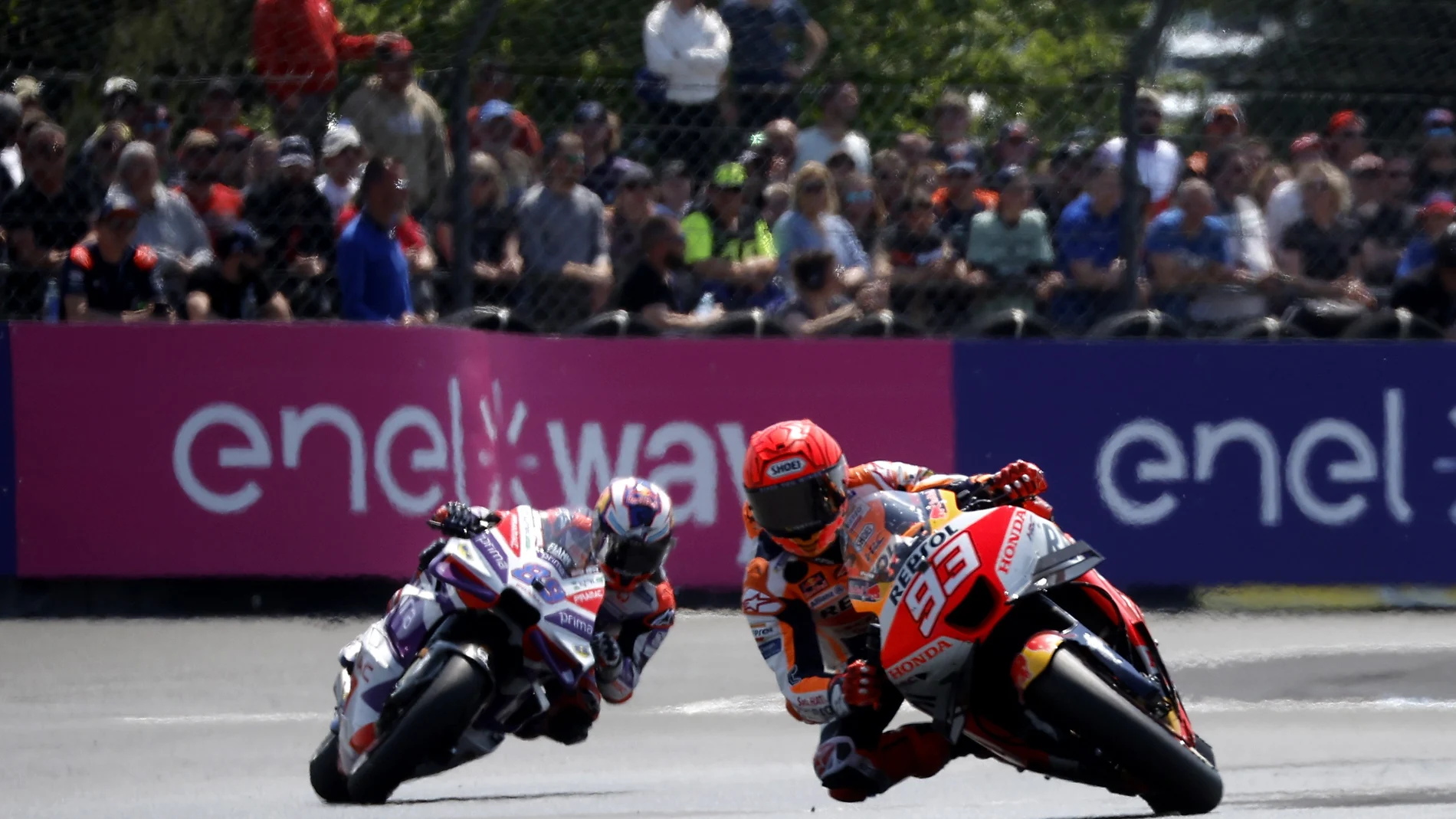 Márquez, en un momento de su lucha con Jorge Martín