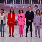 Debate de cinco de los candidatos a la presidencia de la Comunidad madrileña en la sede de Telemadrid.