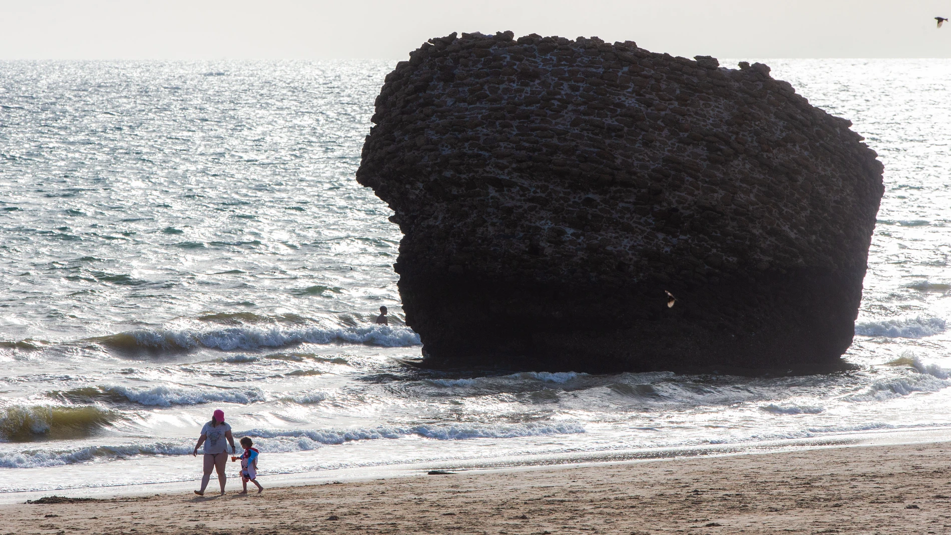 El popular "tapón" de Matalascañas, ubicado en el litoral de Almonte (Huelva)