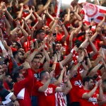 Los aficionados del Olympiacos, mayoría en Berlín
