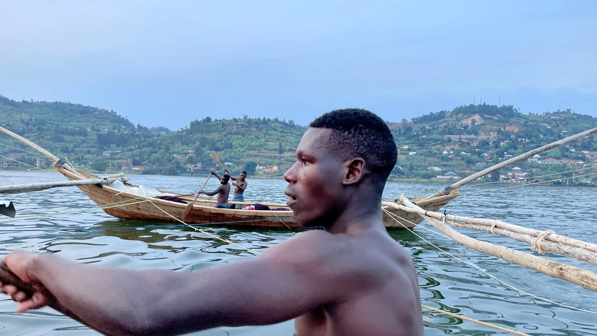 Pescador del lago Kivu.