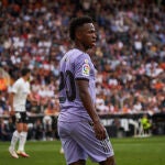 Vinicius, en el partido en Mestalla