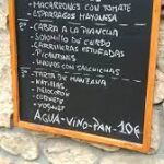 Menú en castellano de un restaurante