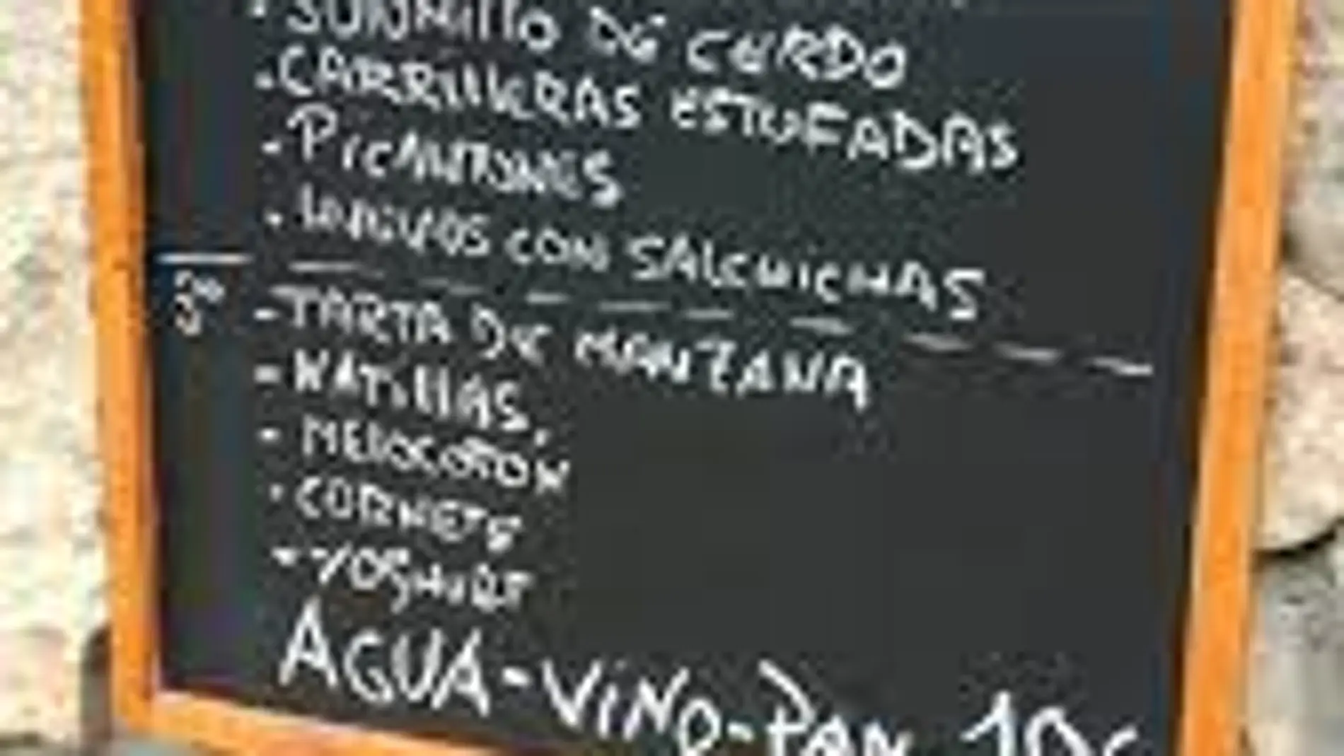 Menú en castellano de un restaurante