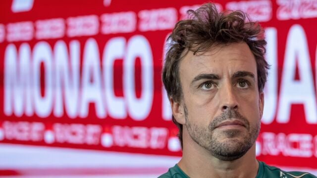 Monaco (Monaco), 25/05/2023.- Spanish Formula One driver Fernando Alonso of Aston Martin during the Drivers' press conference for the Formula One Grand Prix of Monaco at the Circuit de Monaco in Monte Carlo, Monaco, 25 May 2023. The Formula One Grand Prix of Monaco takes place on 28 May 2023. (Fórmula Uno) 