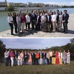 Equipos de las dos candidaturas a dirigir el Colegio de Farmacéuticos de Sevilla