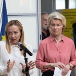 Giorgia Meloni y Ursula von der Leyen tras sobrevolar la región de Emilia Romaaña golpeada por las inundaciones