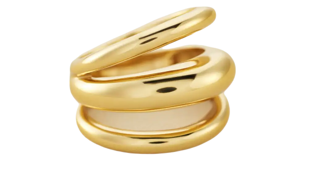 Anillo ancho Trijond dorado