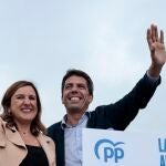 Carlos Mazón y María José Catalá, durante el cierre de campaña ayer en Valencia