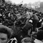 Avalancha en el estadio de Heysel en la final de la Copa de Europa entre Liverpool y Juventus
