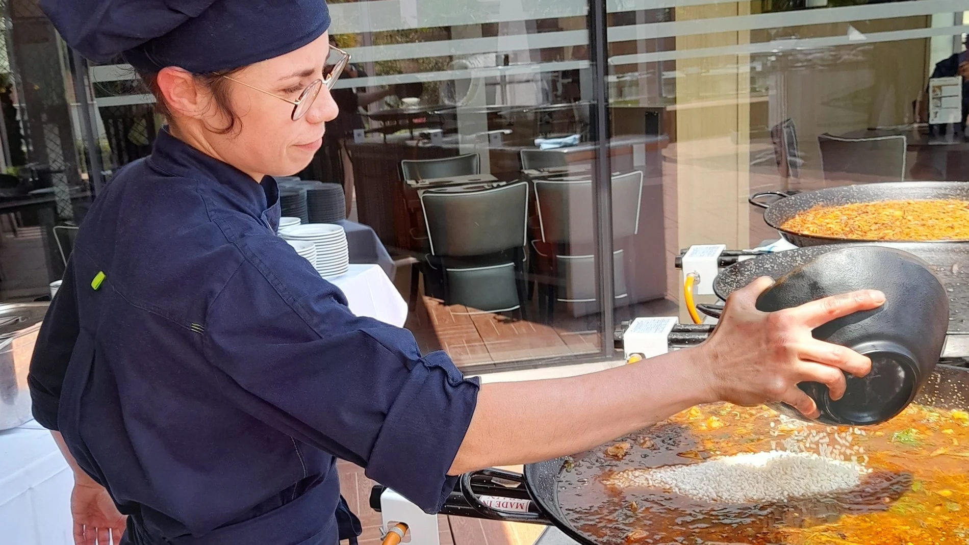 Imagen del "showcooking" de la presentación de las Semanas Gastronómicas del Arroz de El Corte Inglés