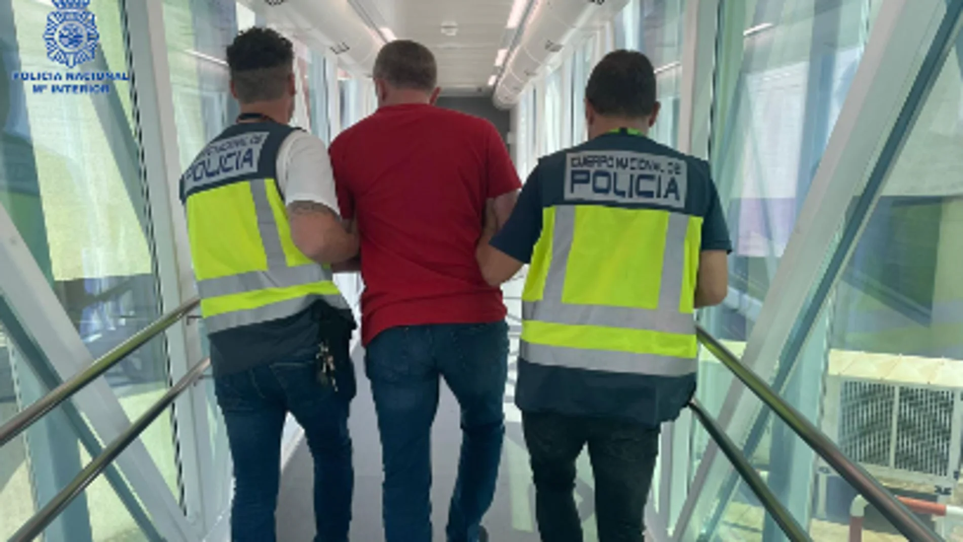 El detenido, conducido por agentes policiales