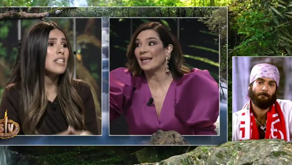 Manuel Cortés visualizando los conflictos de su madre, Raquel Bollo, y su prima, Isa Pantoja en 'Supervivientes 2023'