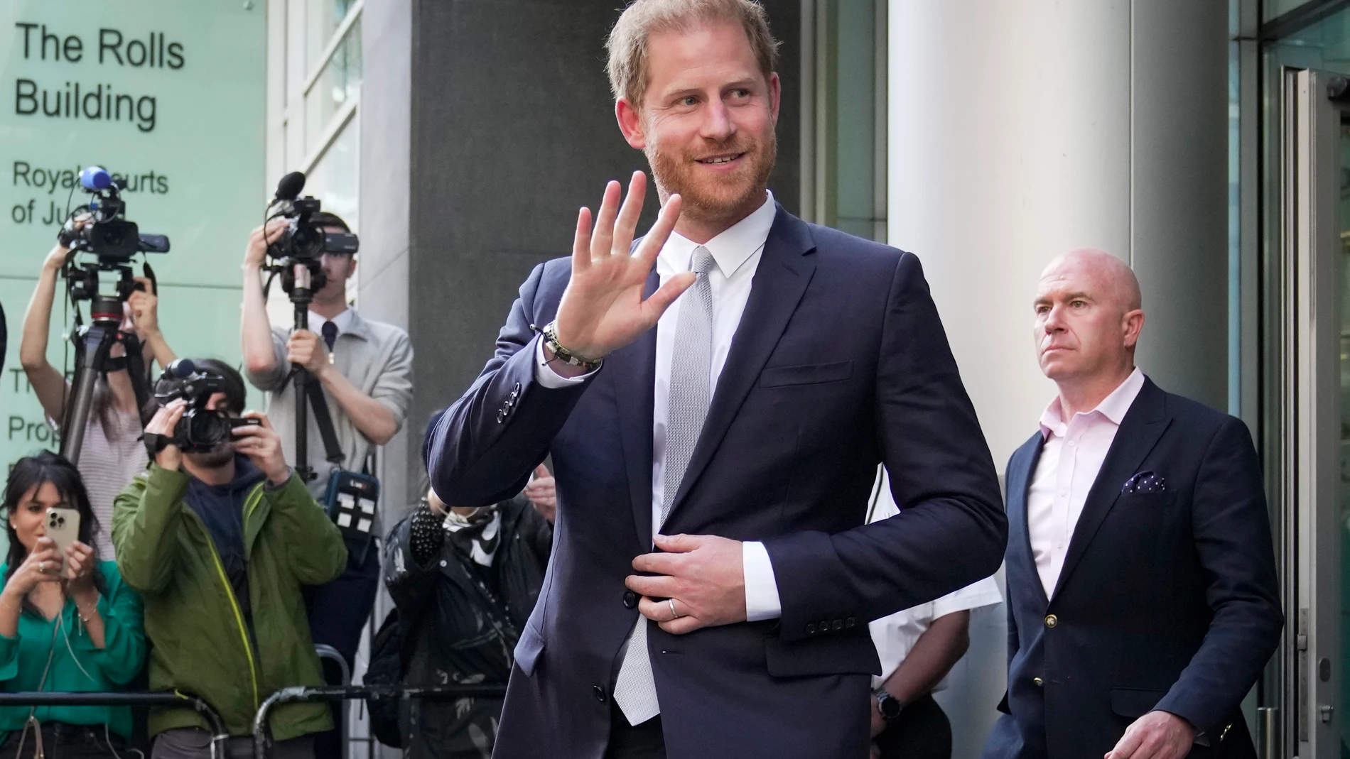 Prince Harry leaves the High Court after giving evidence in London, Wednesday, June 7, 2023. Prince Harry has given evidence from the witness box and has sworn to tell the truth in testimony against a tabloid publisher he accuses of phone hacking and other unlawful snooping. He alleges that journalists at the Daily Mirror and its sister papers used unlawful techniques on an "industrial scale" to get scoops. Publisher Mirror Group Newspapers is contesting the claims. (AP Photo/Kin Cheung)