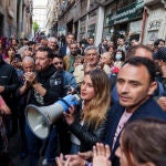 Acto electoral de Podemos con Pablo Iglesias, Alejandra Jacinto y Roberto Sotomayor.