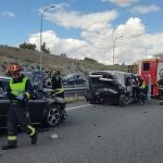 Cuatro heridos al embestir un coche a un otro parado en el arcén de la M-50