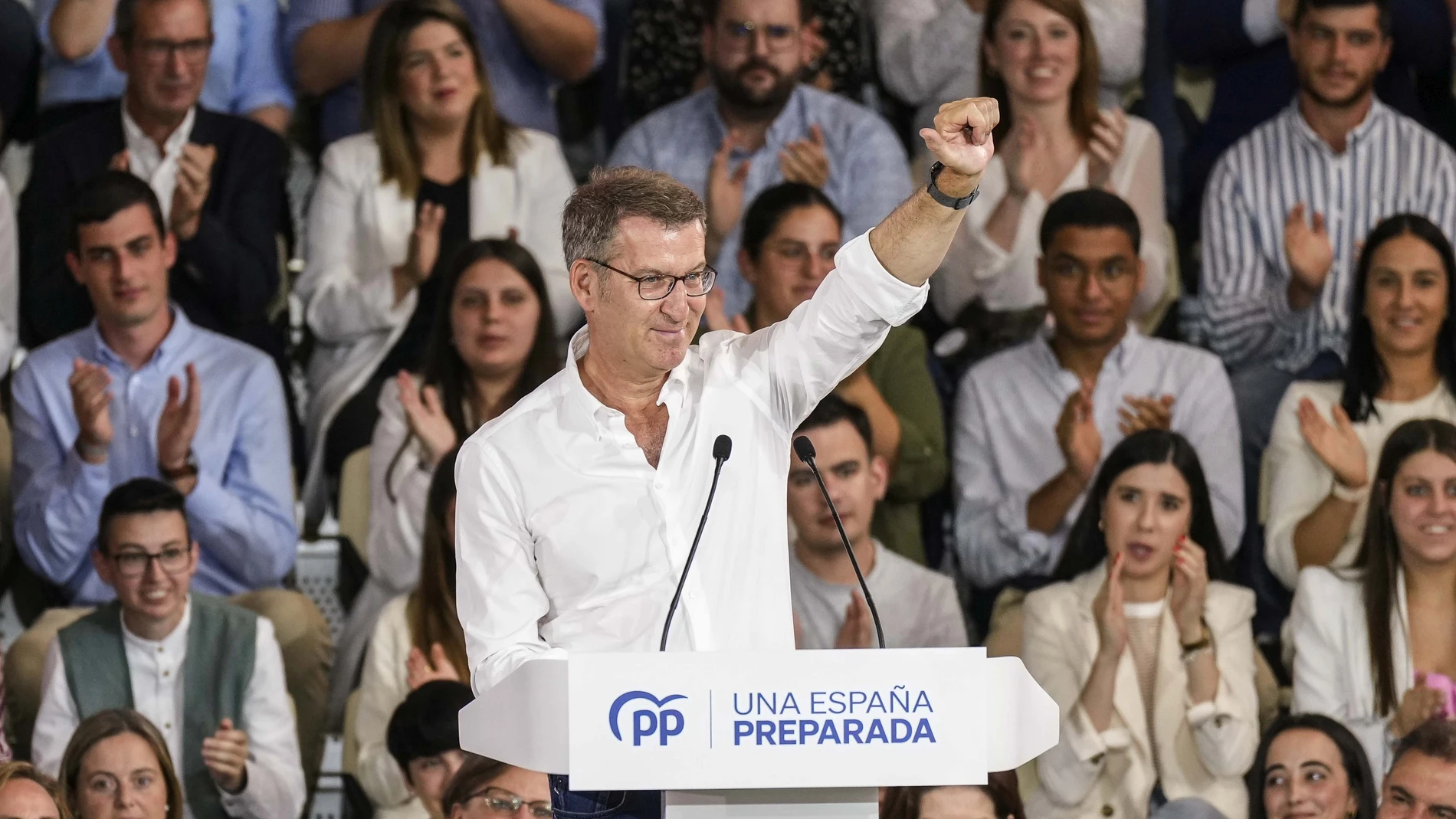 Alberto Núñez Feijóo en un acto en Santiago de Compostela.