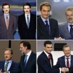 Debates electorales entre los candidatos de PSOE y PP y 1993, 2008, 2011 y 2015.
