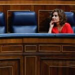 La ministra de Hacienda, María Jesús Montero, durante un pleno celebrado en el Congreso de los Diputados.