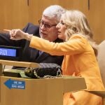 Yolanda Díaz y Agustín Santos Maraver, el pasado abril en Nueva York