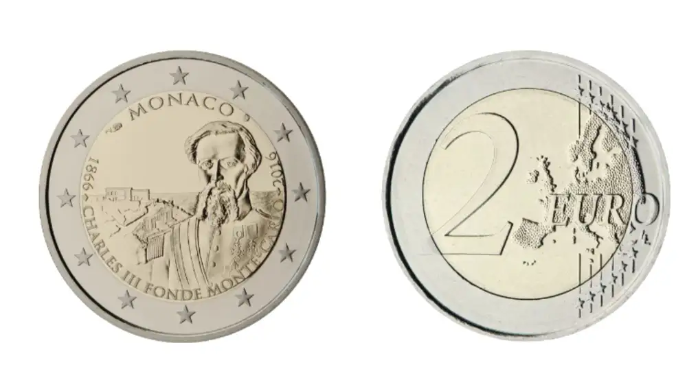 Esta moneda conmemora el 150 aniversario de la Fundación de Montecarlo