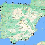 El mapa con las peores playas de España.