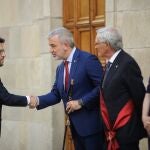 Pere Aragonès recibe al nuevo alcalde y concejales de Barcelona.