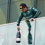 Alonso, en el podio de Montreal