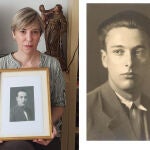Silvia Navarro y su tío abuelo José Antonio Marco Viedma, enterrado en el Valle de los Caídos en 1959