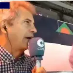 Manolo Lama durante la narración del encuentro