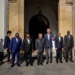 Los reyes de Jordania y España, en el centro, en la sede de la Diputación de Córdoba